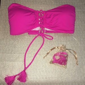 Pink Bandeau Swimsuit Top
